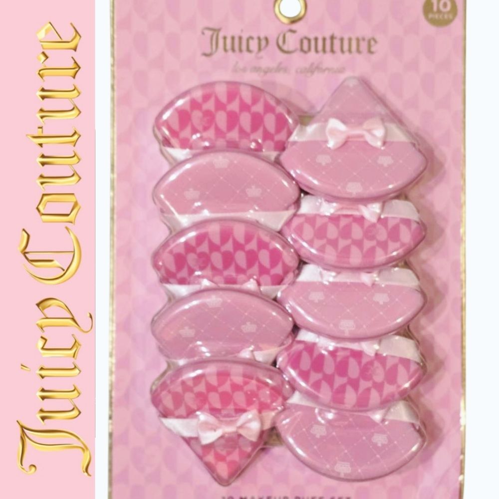 Juicy Couture 10PC Crown & Hearts‎ Makeup Puff Set